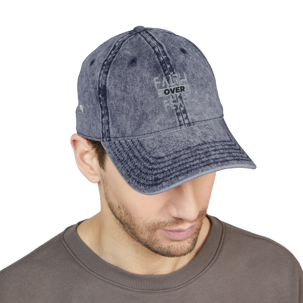 Faith Over Fear Embroidered Vintage Cap
