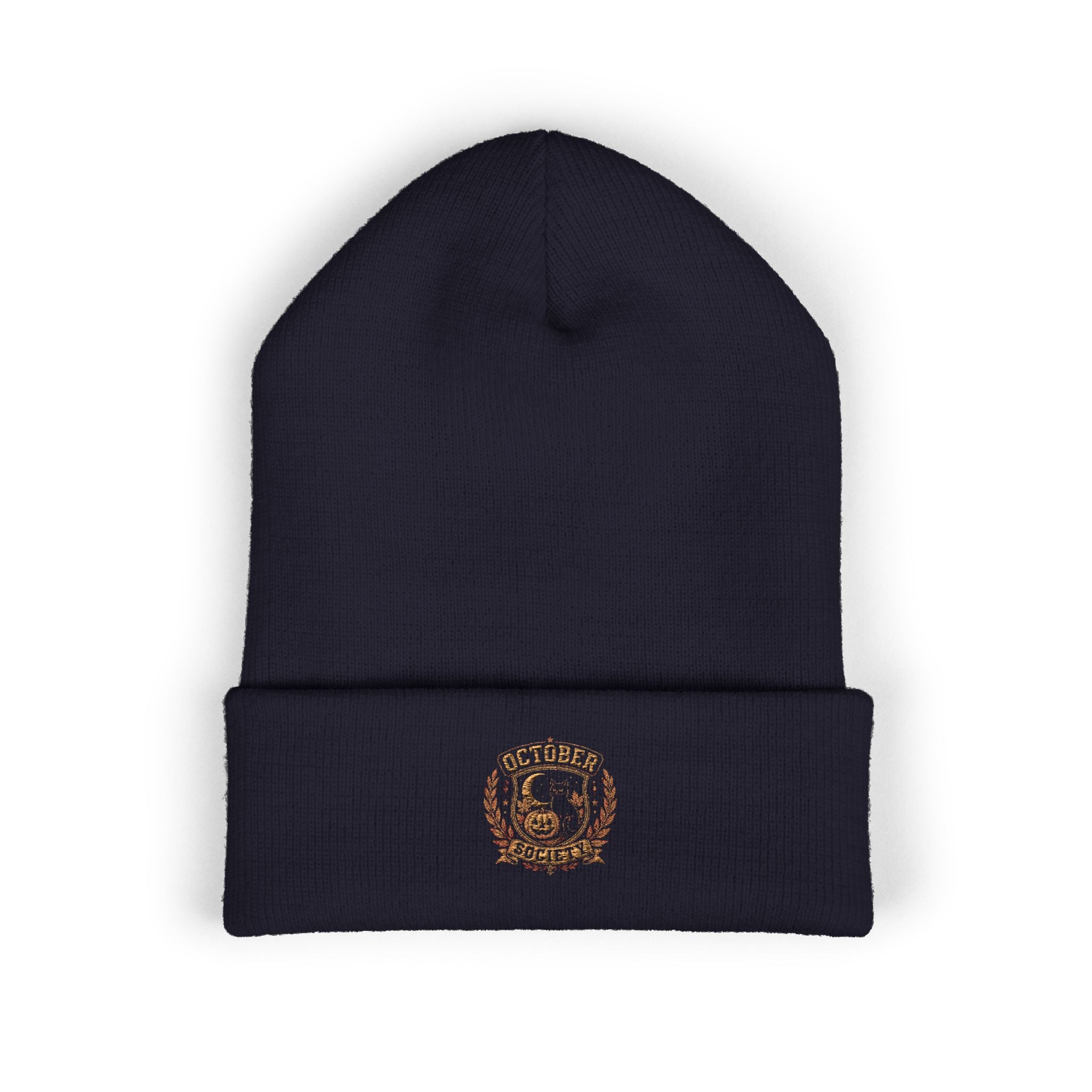 October Society Embroidered Cuffed Beanie