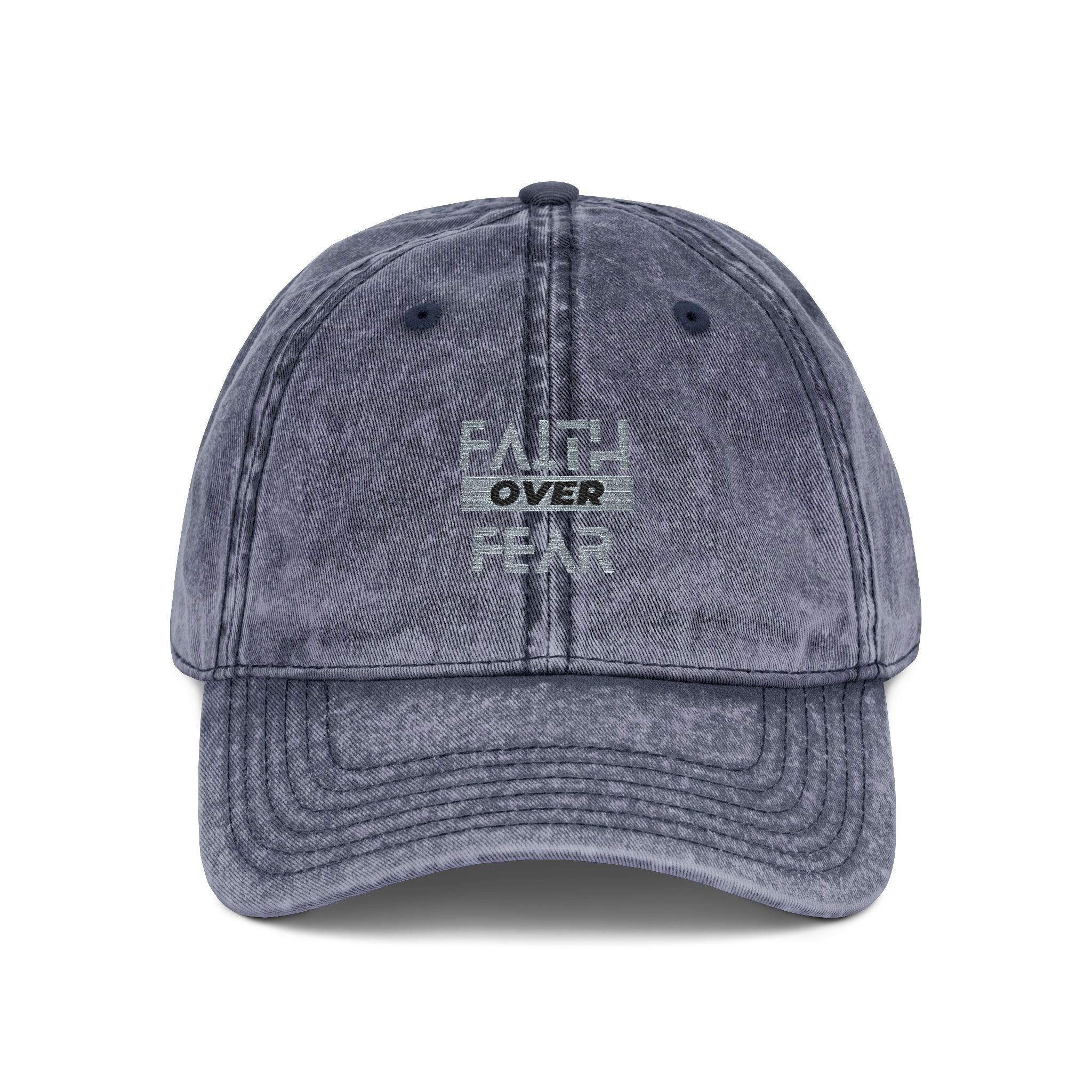 Faith Over Fear Embroidered Vintage Cap