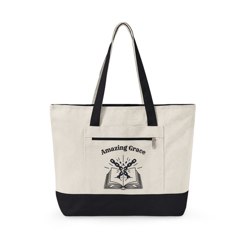 Amazing Grace Heavy Canvas Zippered Tote