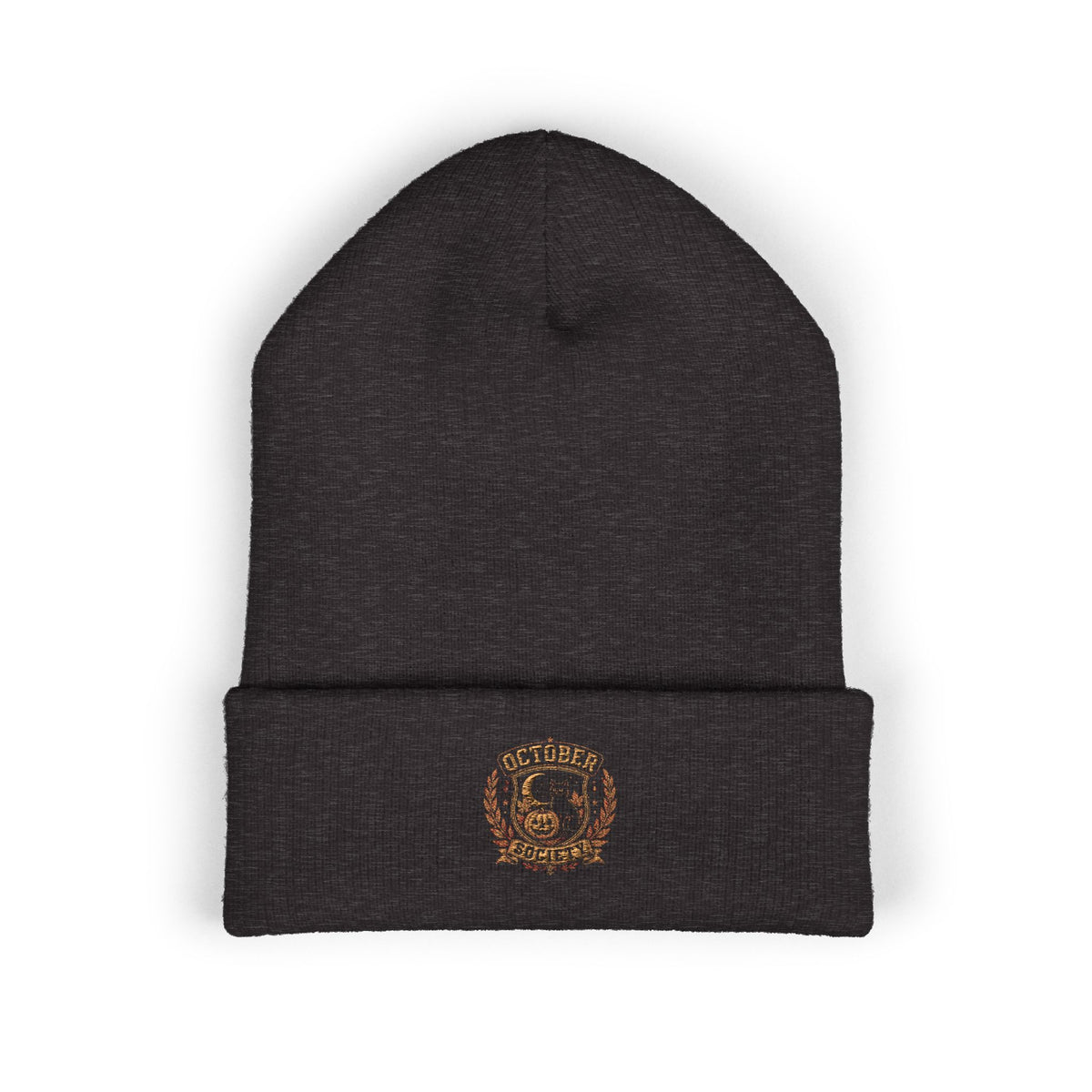 October Society Embroidered Cuffed Beanie