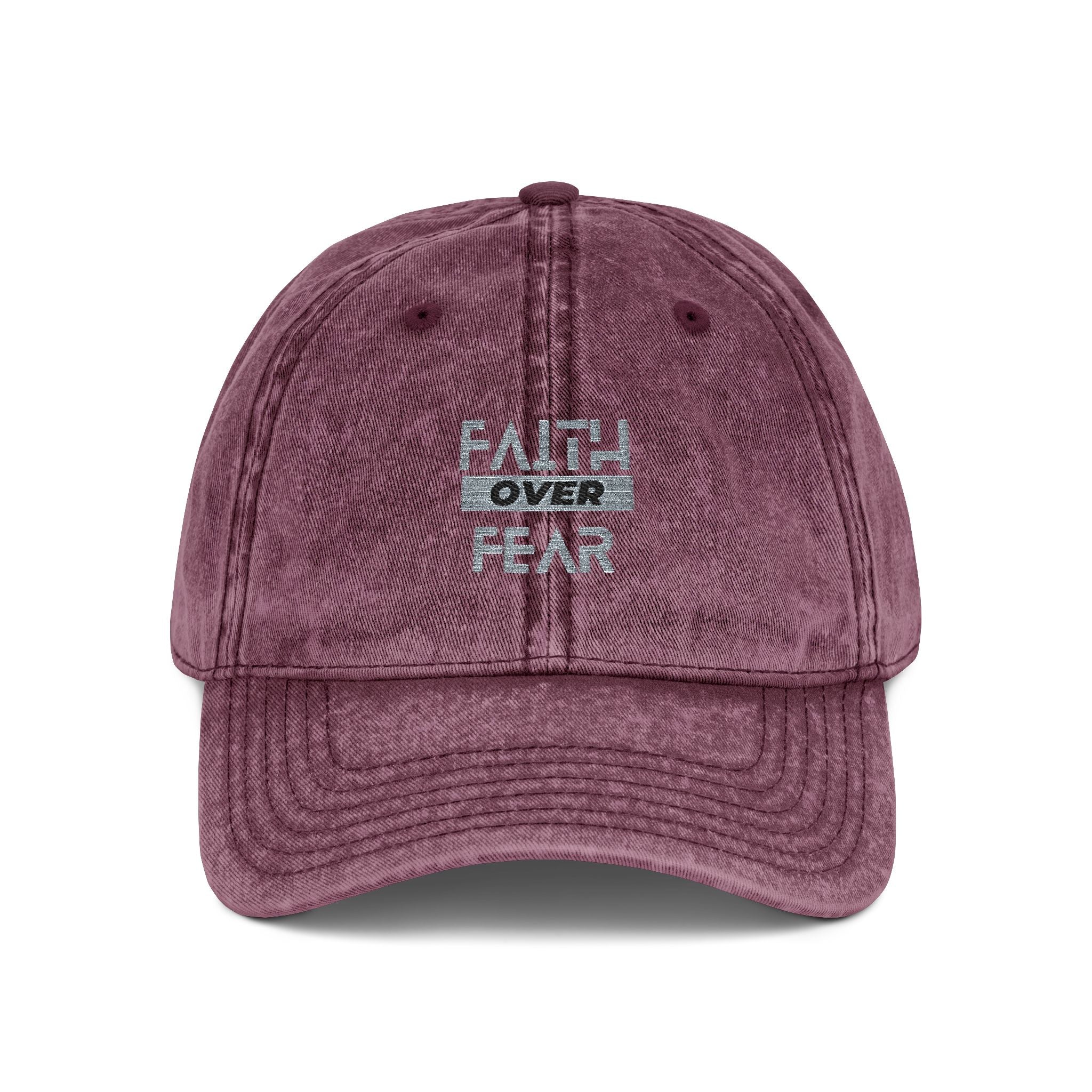 Faith Over Fear Embroidered Vintage Cap