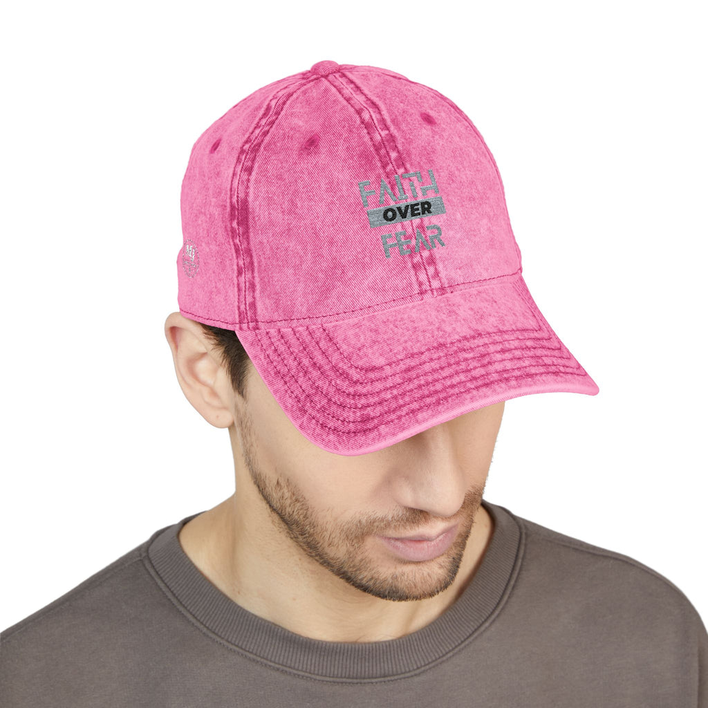 Faith Over Fear Embroidered Vintage Cap