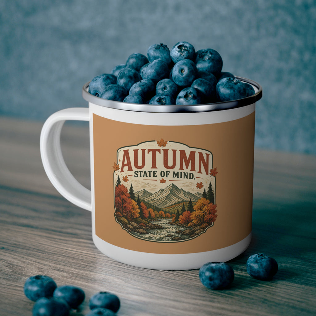 Autumn State of Mind Enamel Camping Mug