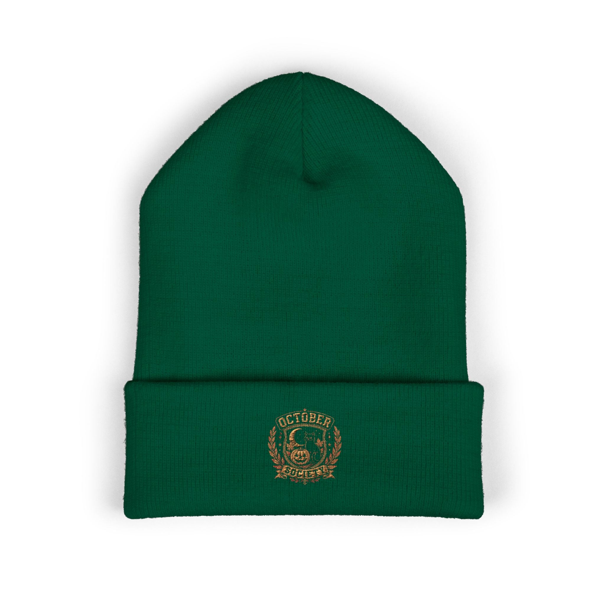 October Society Embroidered Cuffed Beanie