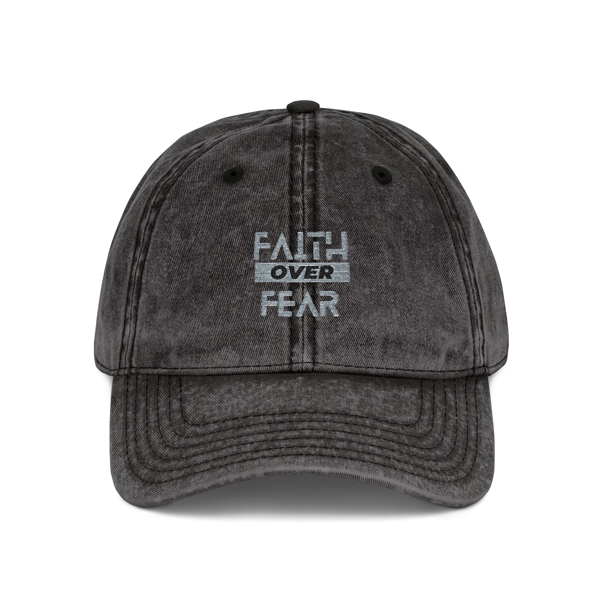 Faith Over Fear Embroidered Vintage Cap