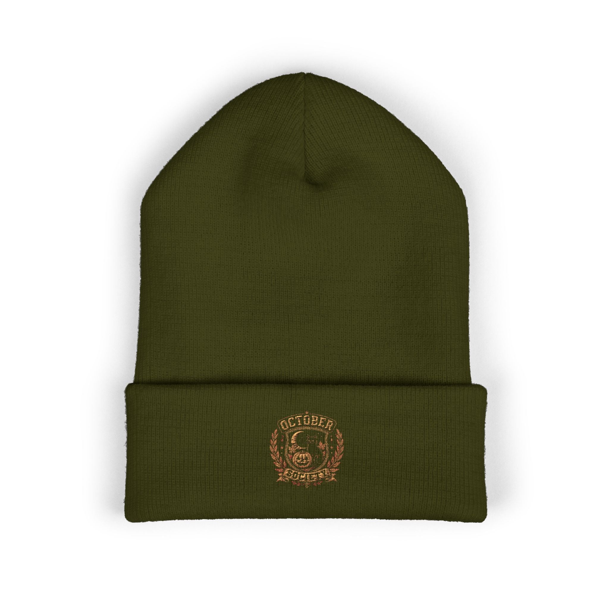 October Society Embroidered Cuffed Beanie