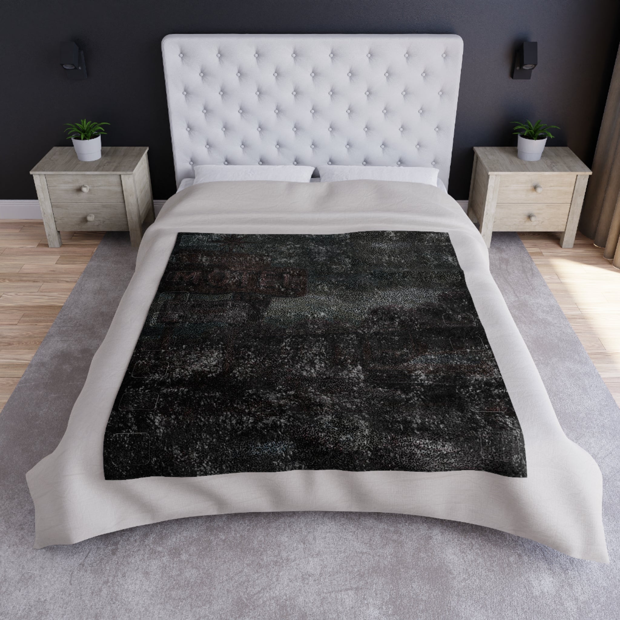 Midnight Motel Crushed Velvet Blanket