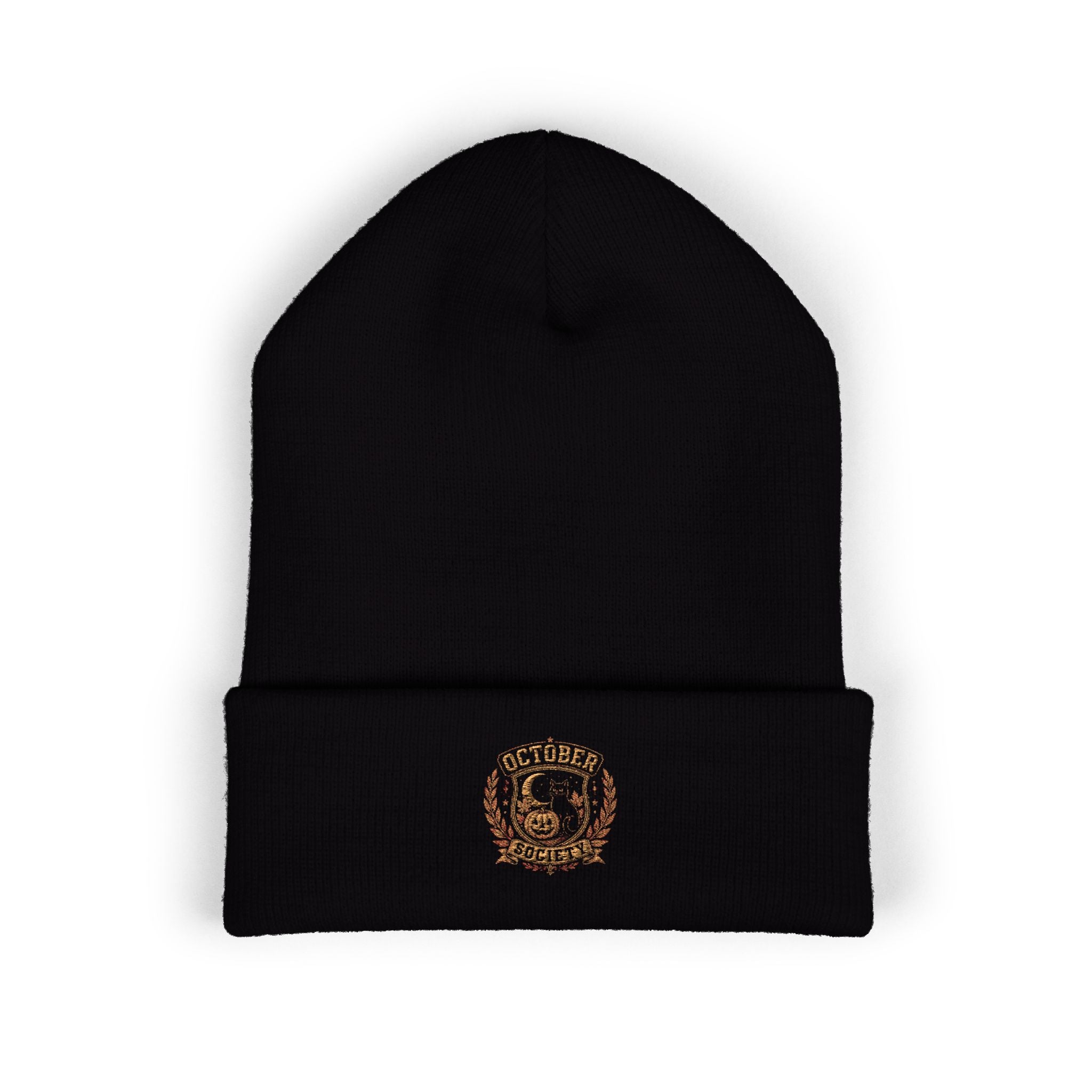 October Society Embroidered Cuffed Beanie
