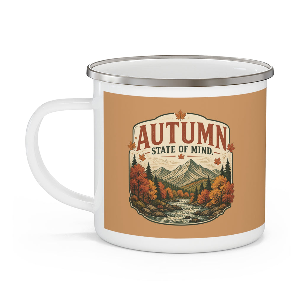 Autumn State of Mind Enamel Camping Mug