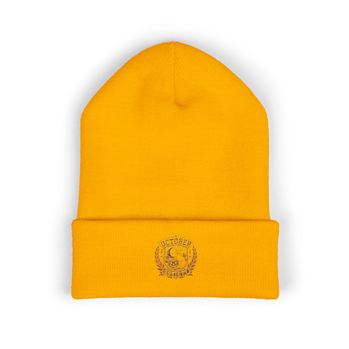 October Society Embroidered Cuffed Beanie